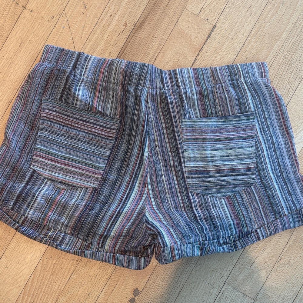 ODDY Multicolor Striped Drawstring Boho Shorts - Picture 4 of 4
